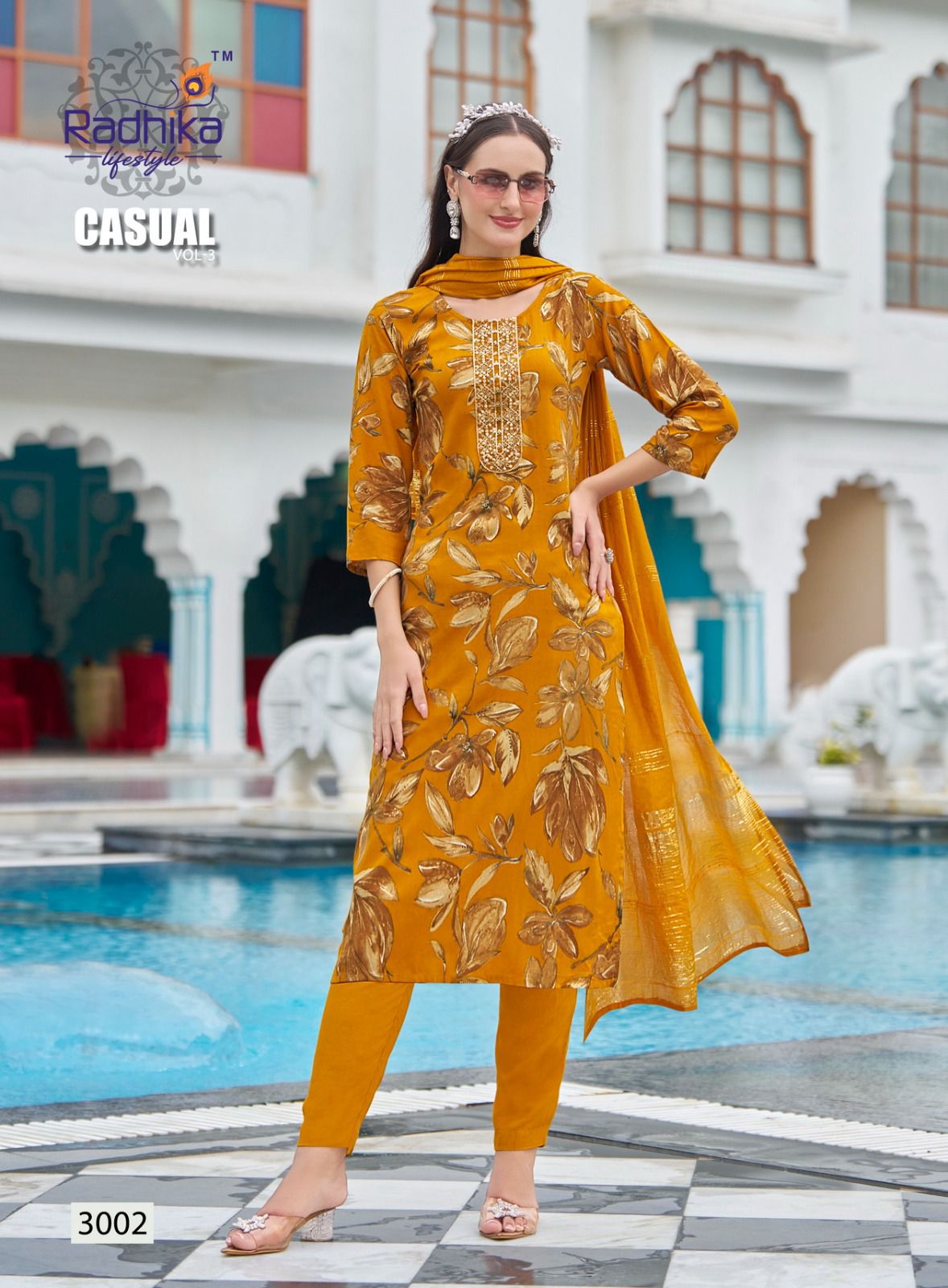 Casual Vol 3 By Radhika Rayon Printed Kurti With Bottom Dupatta Wholesale Price In Surat
